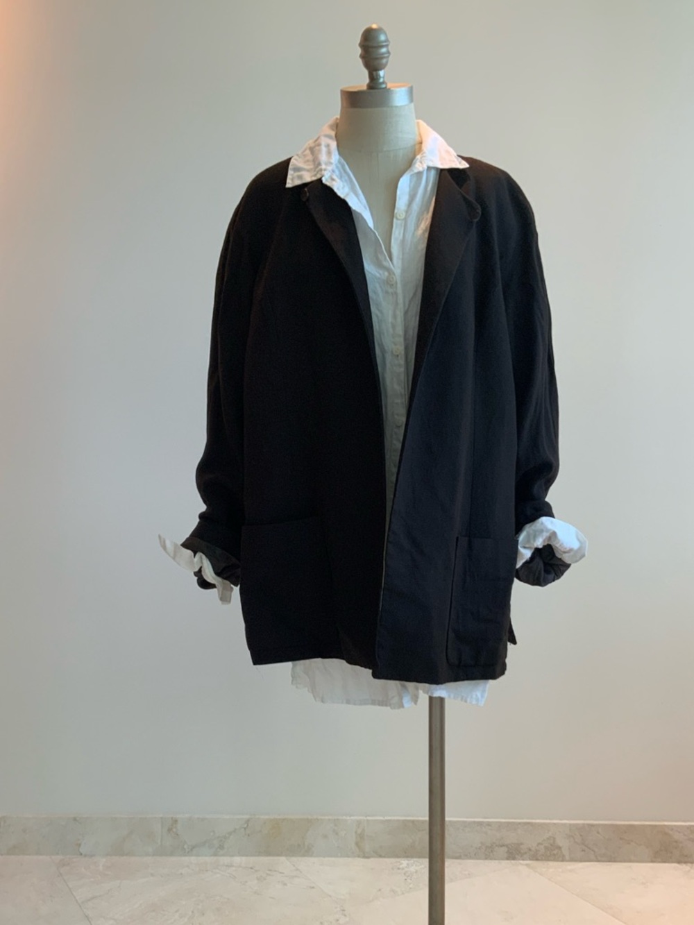 Ellen Tracy Brown Relaxed Open-Front Jacket sz16